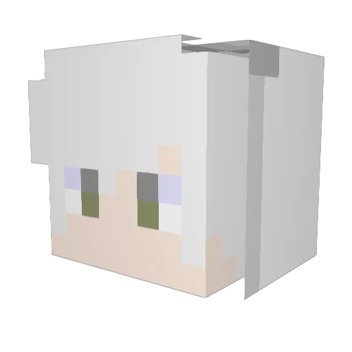 Fujicraft Minecraft avatar head, 3D render