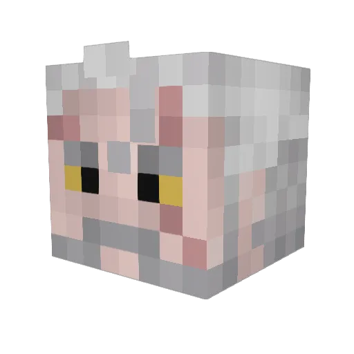 Fujiino Minecraft avatar head, 3D render
