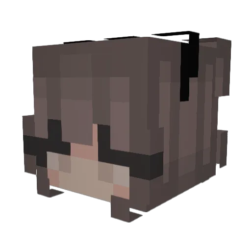 Fujiki Minecraft avatar head, 3D render