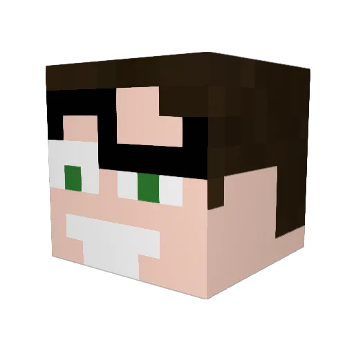 Fujikus Minecraft avatar head, 3D render