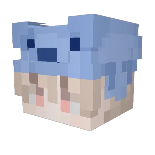Fujimoka Minecraft avatar head, 3D render