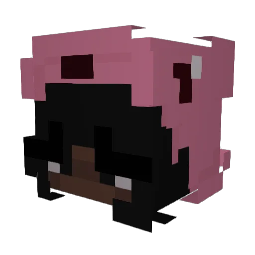 Fujisakii Minecraft avatar head, 3D render