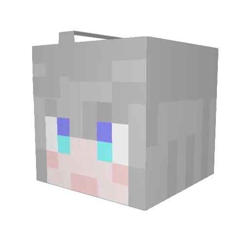 Fujitaya Minecraft avatar head, 3D render