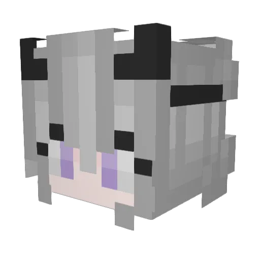 Fujoshi Minecraft avatar head, 3D render