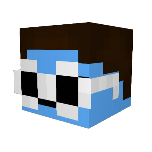 FujxYE Minecraft avatar head, 3D render