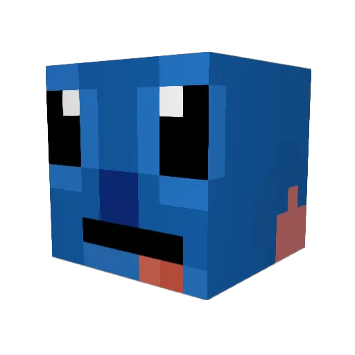 Fukheaddd Minecraft avatar head, 3D render