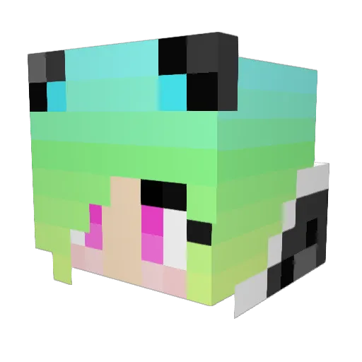 Fukitsuna_Kage Minecraft avatar head, 3D render