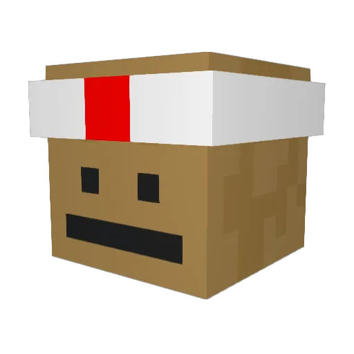 Fukuokaw Minecraft avatar head, 3D render