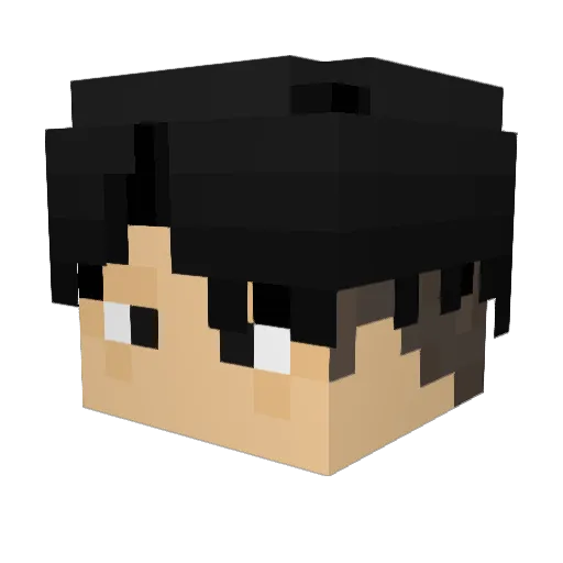 FukuroAkaya Minecraft avatar head, 3D render
