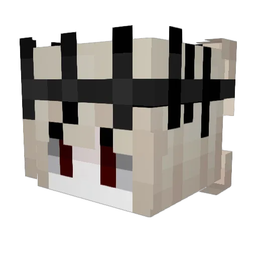 Fukush1 Minecraft avatar head, 3D render