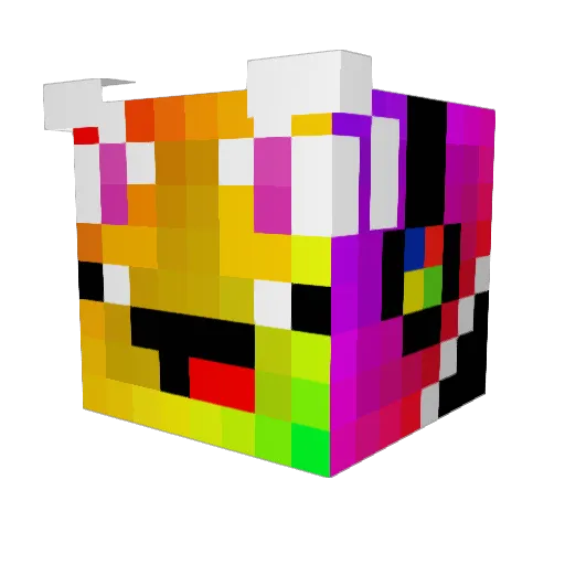 Fukzia Minecraft avatar head, 3D render