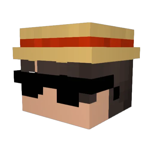 Fulandus Minecraft avatar head, 3D render