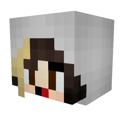Fulanita Minecraft avatar head, 3D render