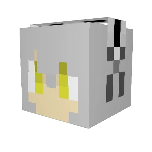 Fulfills Minecraft avatar head, 3D render