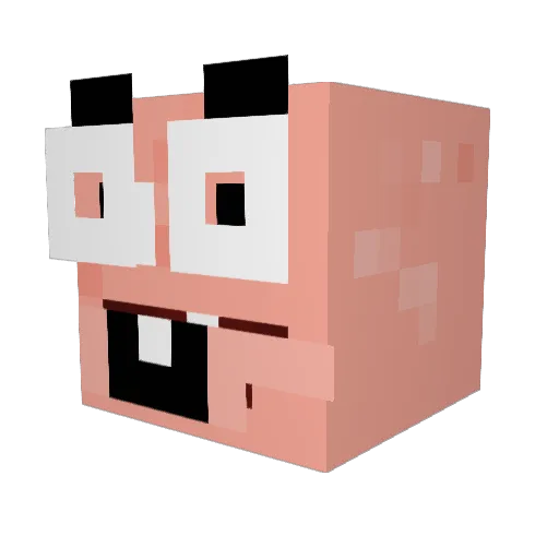 Fulge Minecraft avatar head, 3D render