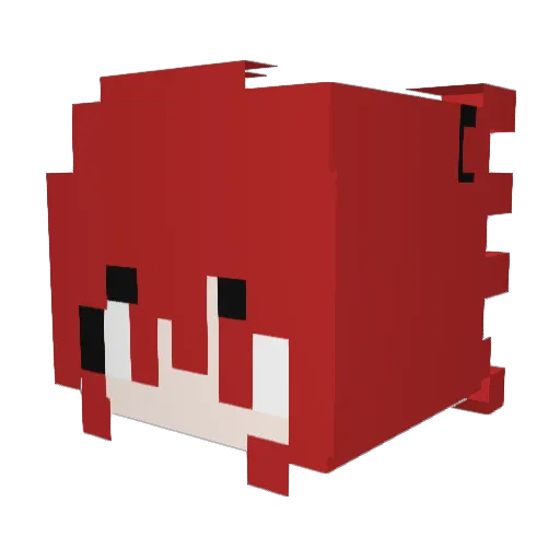 Fulh Minecraft avatar head, 3D render