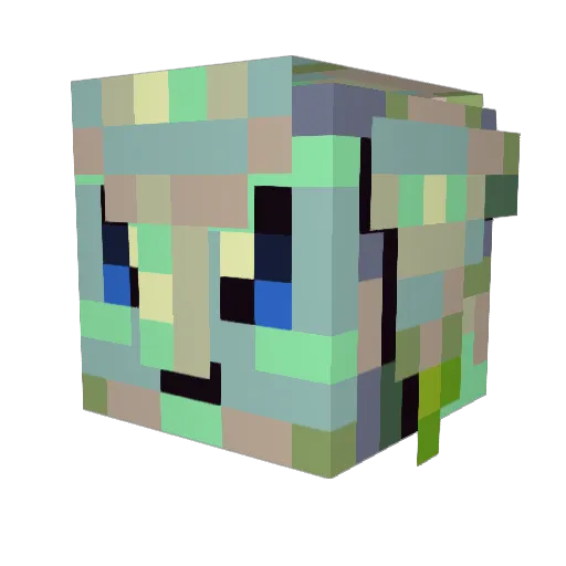 FullGee Minecraft avatar head, 3D render