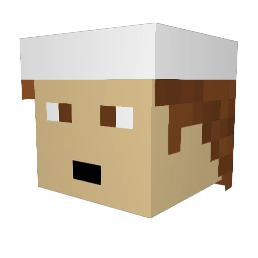 FullMoonWolfPack Minecraft avatar head, 3D render