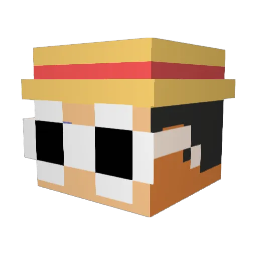 FullPryn Minecraft avatar head, 3D render