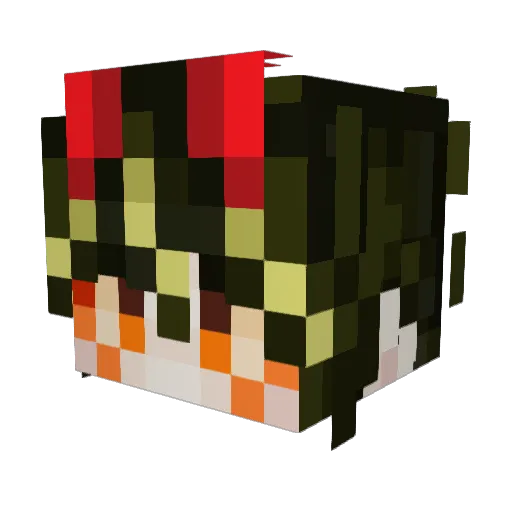 Full_Ku Minecraft avatar head, 3D render