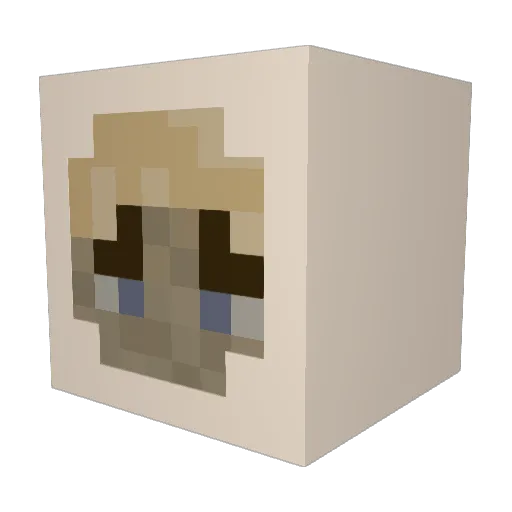 Fulllox Minecraft avatar head, 3D render