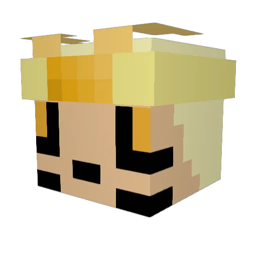 Fullmetalll Minecraft avatar head, 3D render