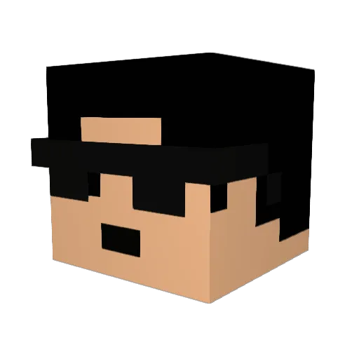 Fullnustu Minecraft avatar head, 3D render