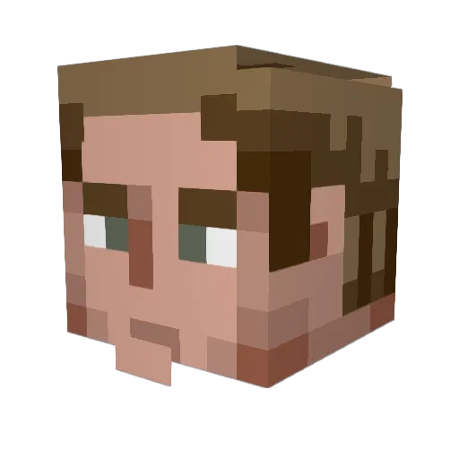 Fullsome Minecraft avatar head, 3D render