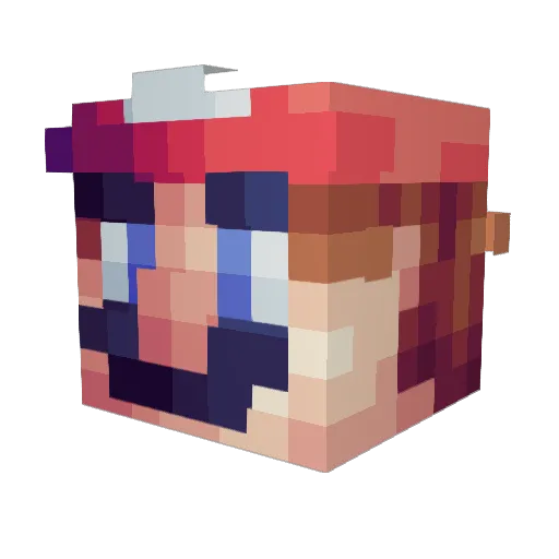 Fullteuf Minecraft avatar head, 3D render