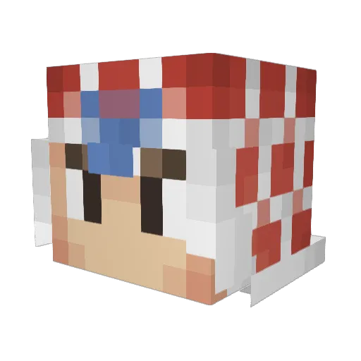 FullyFran Minecraft avatar head, 3D render