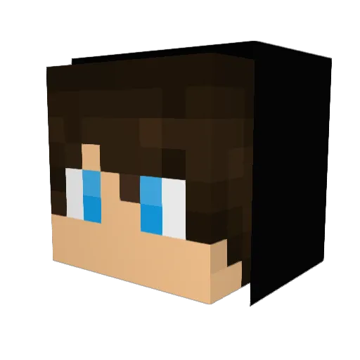 Fullzi Minecraft avatar head, 3D render
