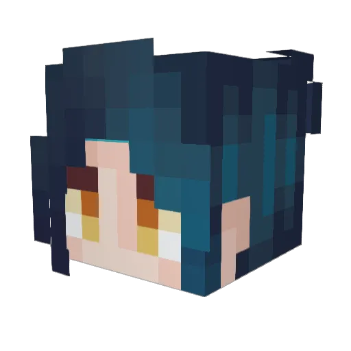 Fulminating Minecraft avatar head, 3D render