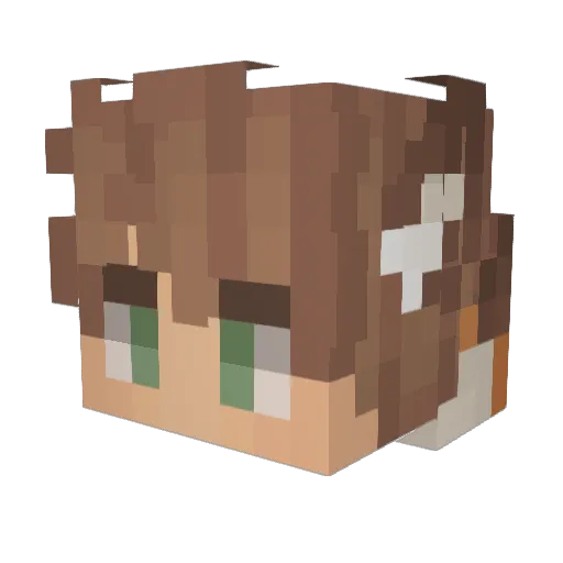 Fulpix Minecraft avatar head, 3D render