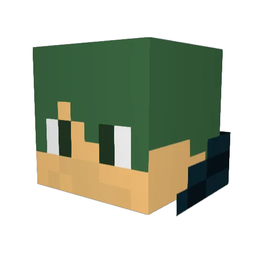 Fultonn Minecraft avatar head, 3D render
