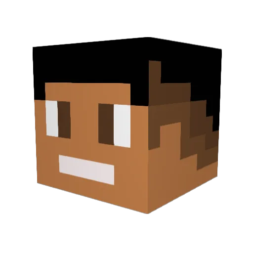 Fultrano Minecraft avatar head, 3D render