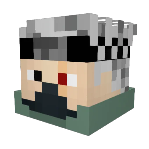 Fulu369 Minecraft avatar head, 3D render