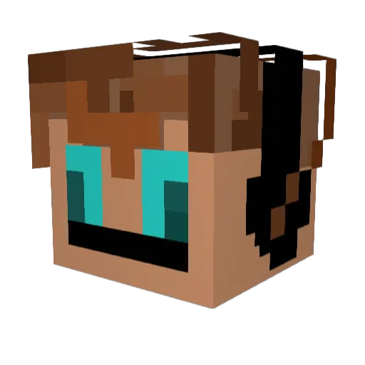 Fulumz Minecraft avatar head, 3D render