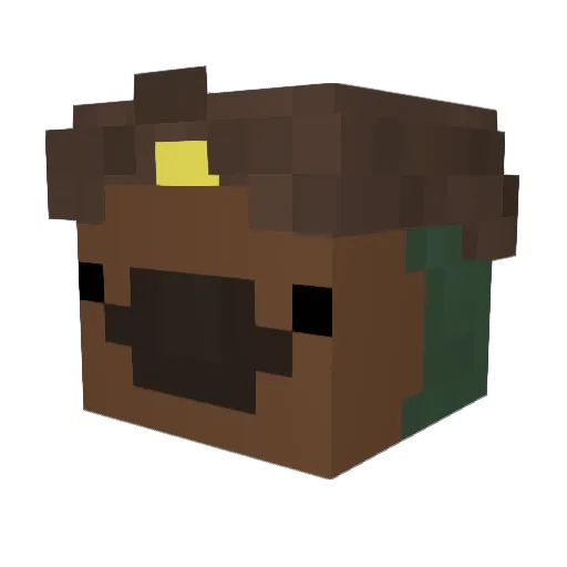 Fumbledorr Minecraft avatar head, 3D render