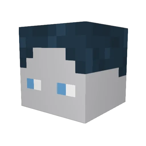 Fumekune Minecraft avatar head, 3D render