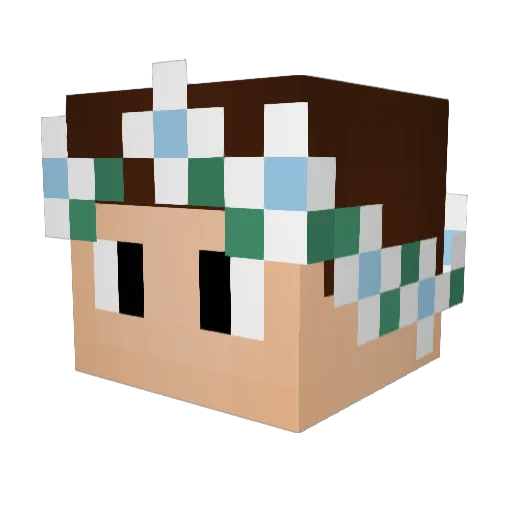 Fumesy Minecraft avatar head, 3D render