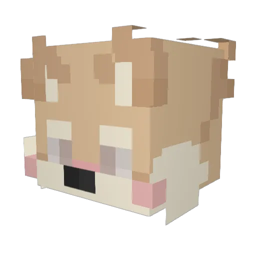 FumiCake Minecraft avatar head, 3D render