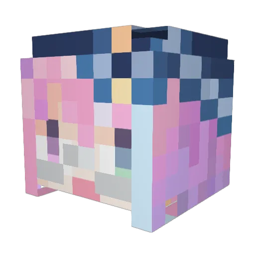 Fumiakatsuki Minecraft avatar head, 3D render