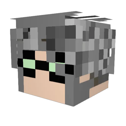Fumihiko Minecraft avatar head, 3D render