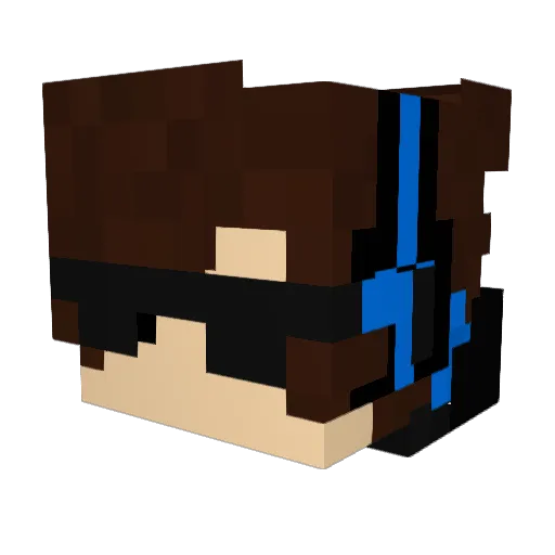 Fun333 Minecraft avatar head, 3D render