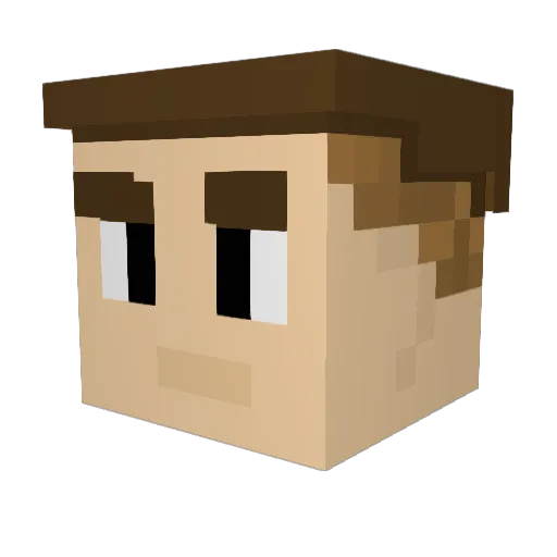 FunBoscar Minecraft avatar head, 3D render