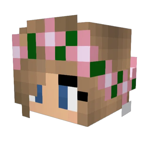 FunGreenMonkey Minecraft avatar head, 3D render