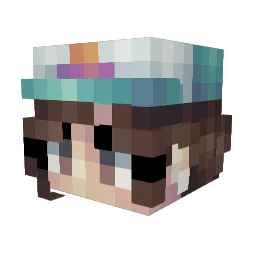 FunPowerGirl Minecraft avatar head, 3D render