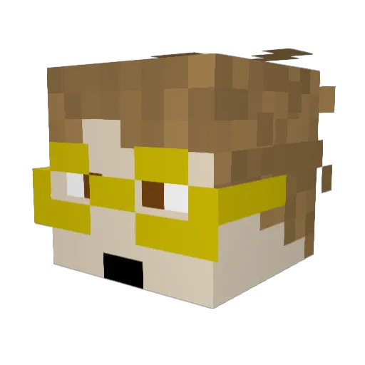 FuncaptainK12 Minecraft avatar head, 3D render