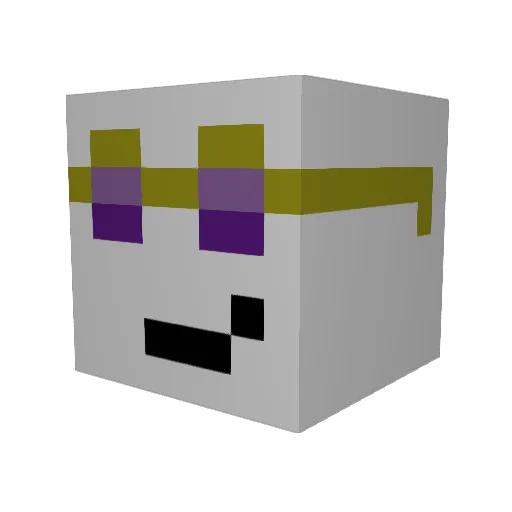 Fundamyl Minecraft avatar head, 3D render