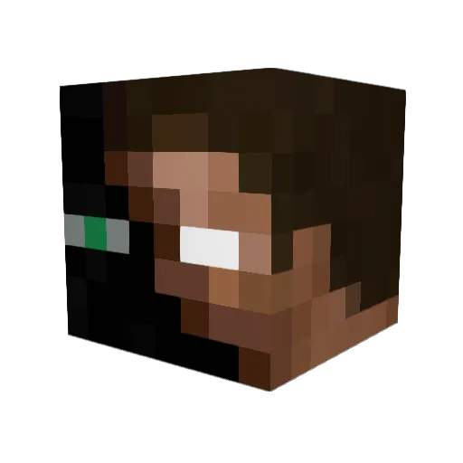 Fundon Minecraft avatar head, 3D render